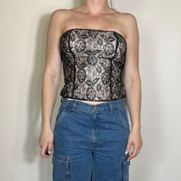 Express Stunning Lace Corse Top Size Small - Picture 1 of 6